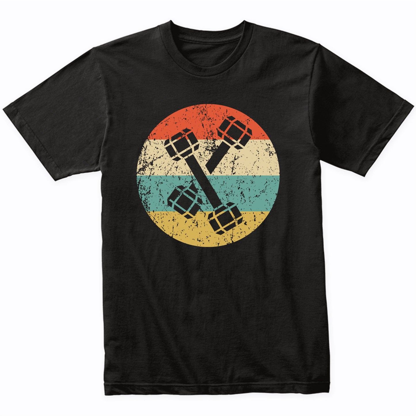 Dumbbell Weights Icon Retro Fitness Weightlifting T-Shirt