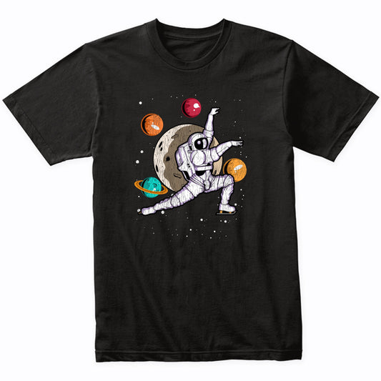 Figure Skating Astronaut Outer Space Spaceman Distressed T-Shirt