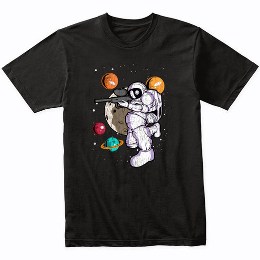 Paintball Astronaut Outer Space Spaceman Distressed T-Shirt