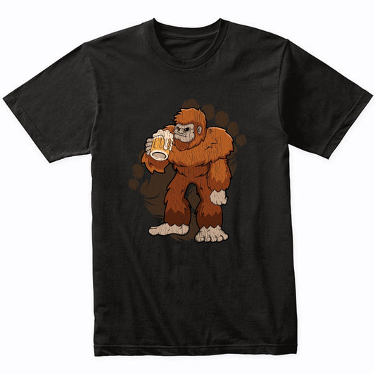 Bigfoot Beer Shirt - Sasquatch Drinking Beer T-Shirt