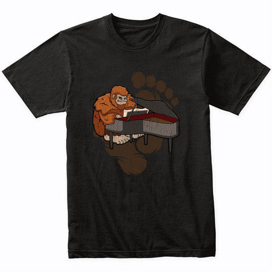 Bigfoot Piano Shirt - Sasquatch Playing Piano T-Shirt