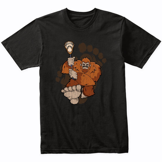 Bigfoot Lacrosse Shirt - Sasquatch Playing Lacrosse T-Shirt