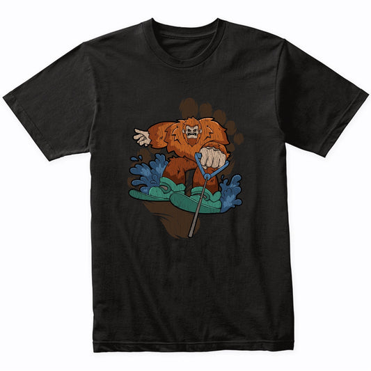Bigfoot Waterskiing Shirt - Sasquatch on Waterkis T-Shirt