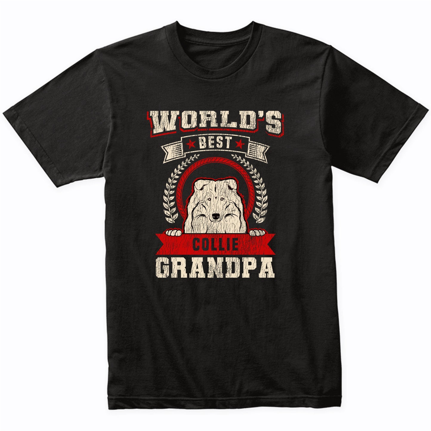 World's Best Collie Grandpa Dog Breed T-Shirt