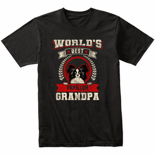 World's Best Papillon Grandpa Dog Breed T-Shirt