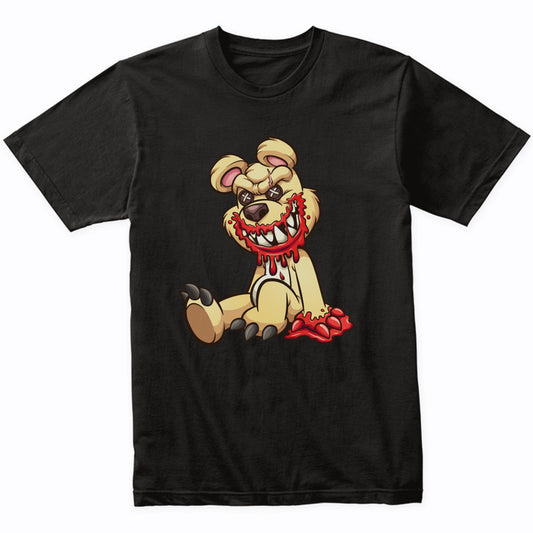 Deranged Teddy Bear Bloody Demented Bear T-Shirt