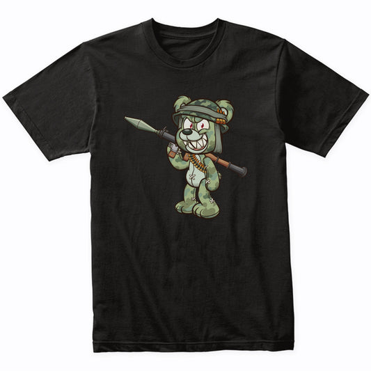 Rocket Launcher Camo Teddy Bear Scary Soldier Bear T-Shirt