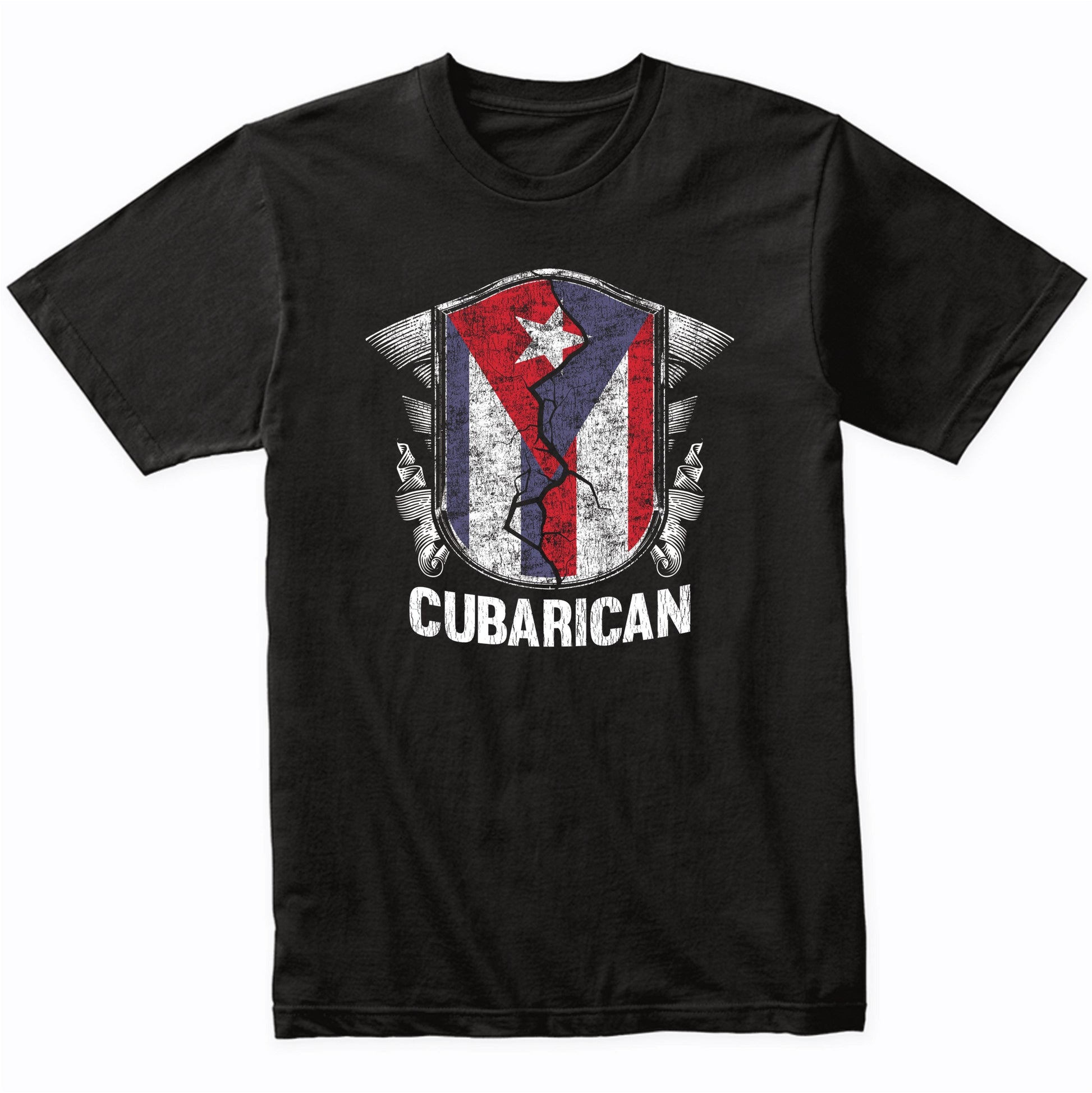 Cubarican Cuba Puerto Rico Flag Half Cuban Half Puerto Rican T-Shirt