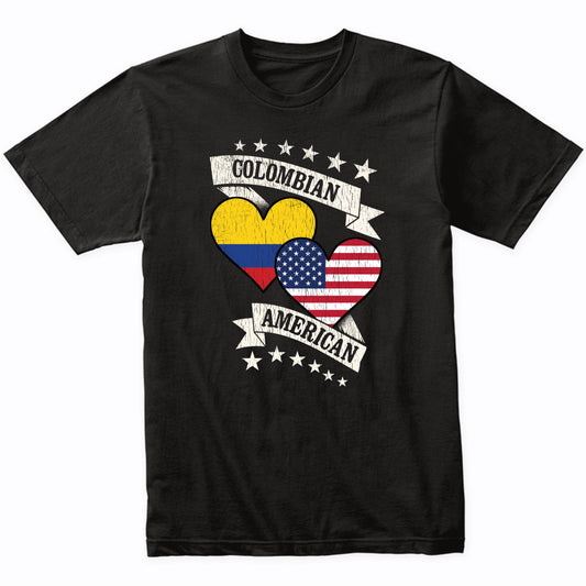 Colombian American Heart Flags Colombia America T-Shirt