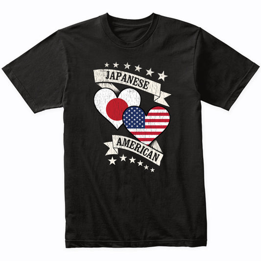 Japanese American Heart Flags Japan America T-Shirt