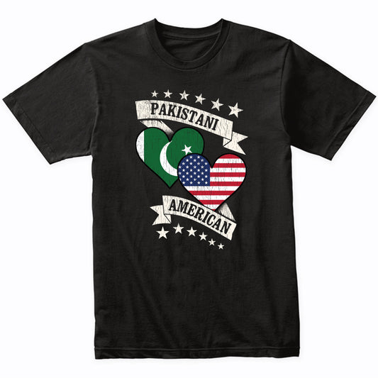 Pakistani American Heart Flags Pakistan America T-Shirt
