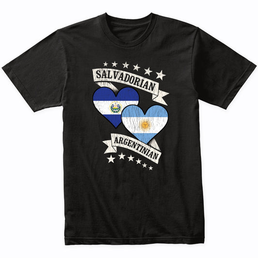 Salvadorian Argentinian Heart Flags El Salvador Argentina T-Shirt