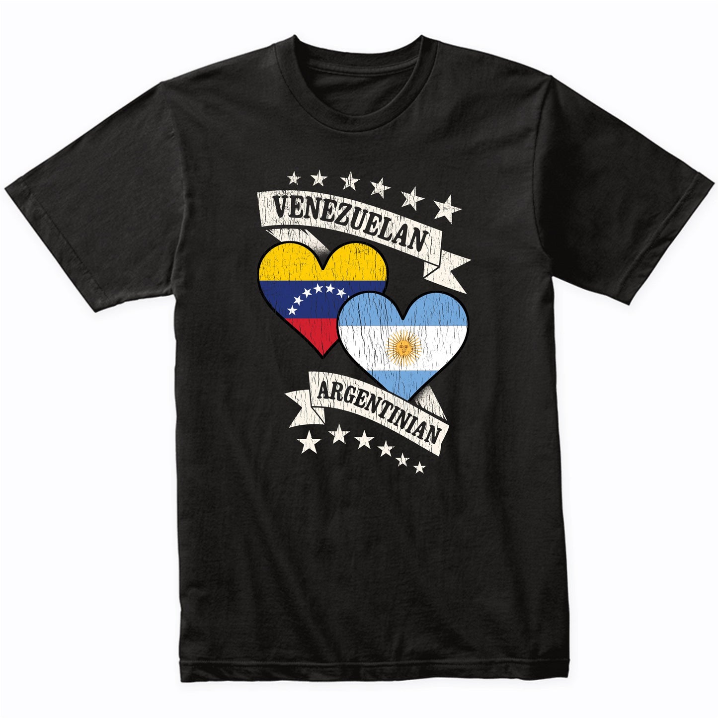 Venezuelan Argentinian Heart Flags Venezuela Argentina T-Shirt