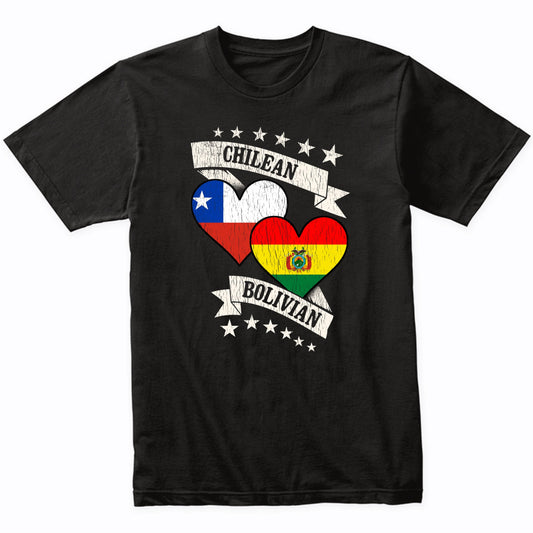 Chilean Bolivian Heart Flags Chile Bolivia T-Shirt