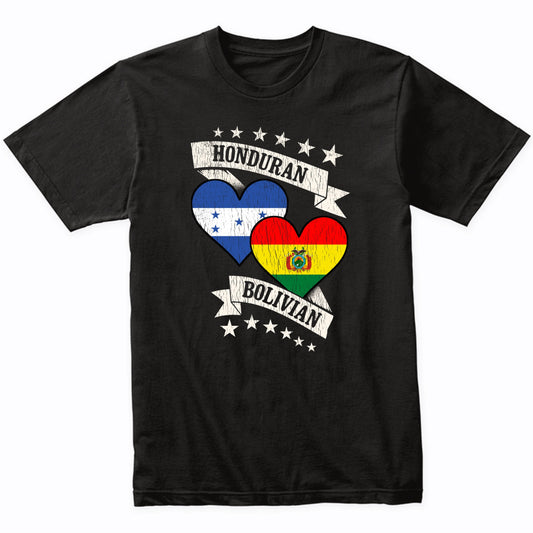 Honduran Bolivian Heart Flags Honduras Bolivia T-Shirt