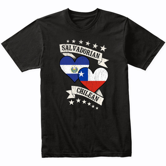 Salvadorian Chilean Heart Flags El Salvador Chile T-Shirt