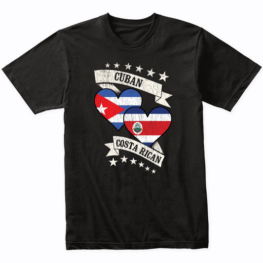 Cuban Costa Rican Heart Flags Cuba Costa Rica T-Shirt