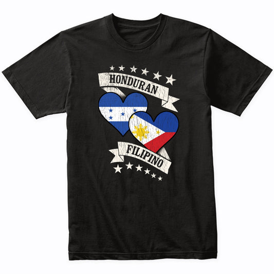 Honduran Filipino Heart Flags Honduras Philippines T-Shirt