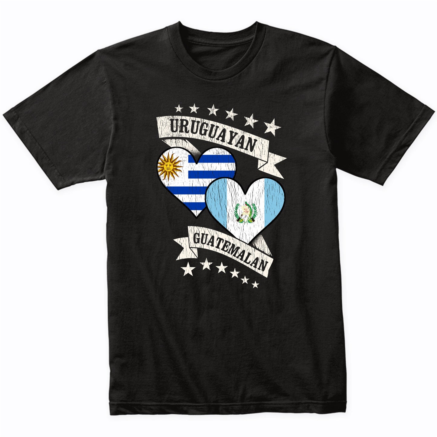 Uruguayan Guatemalan Heart Flags Uruguay Guatemala T-Shirt