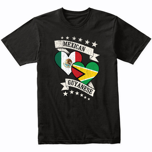 Mexican Guyanese Heart Flags Mexico Guyana T-Shirt