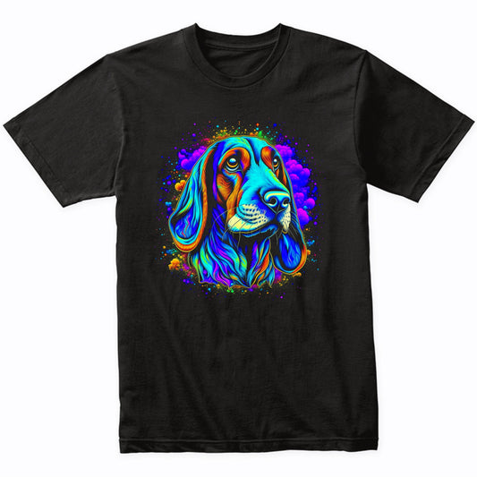 Colorful Bright Basset Hound Vibrant Psychedelic Dog Art T-Shirt