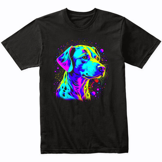 Colorful Bright Dalmatian Vibrant Psychedelic Dog Art T-Shirt