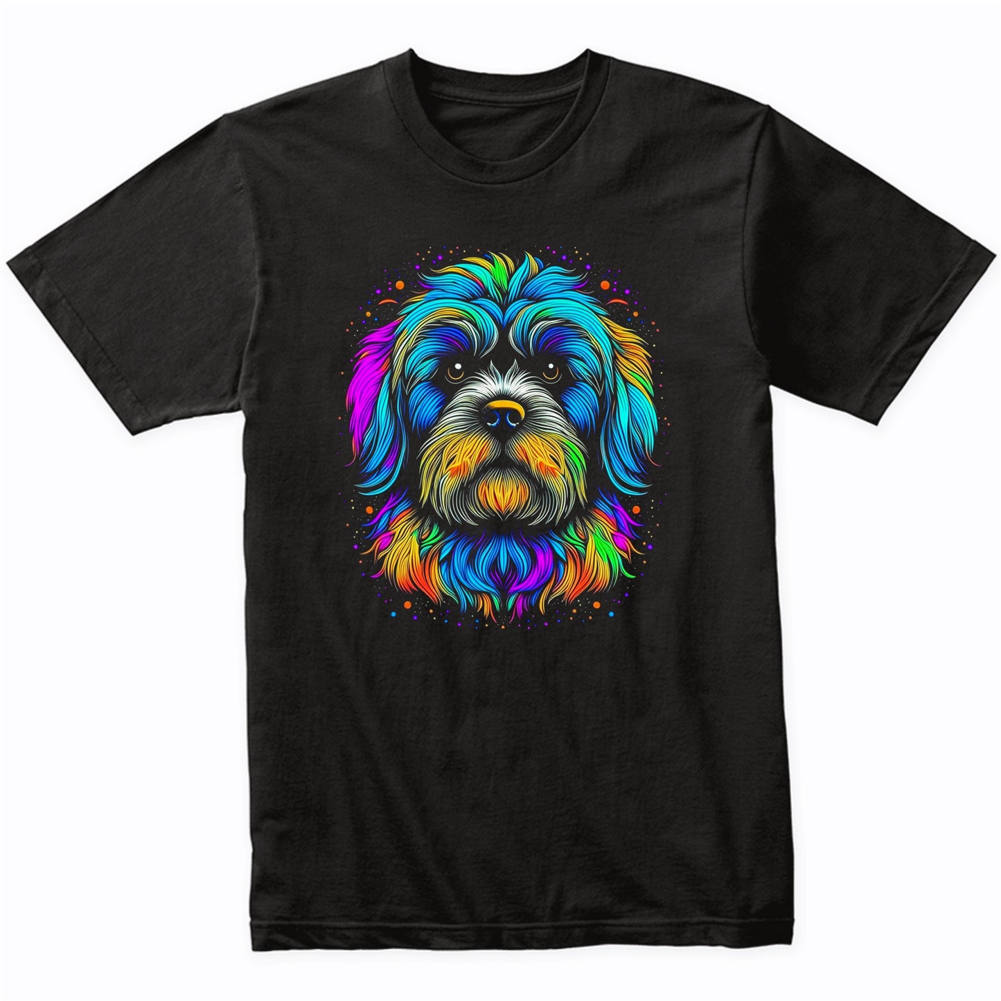Colorful Bright Havanese Vibrant Psychedelic Dog Art T-Shirt
