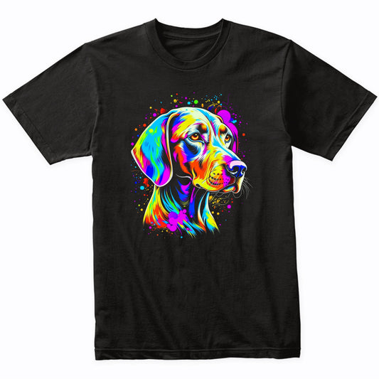 Colorful Bright Weimaraner Vibrant Psychedelic Dog Art T-Shirt