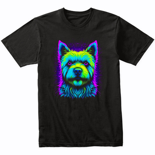 Colorful Bright Westie Vibrant Psychedelic Dog Art T-Shirt