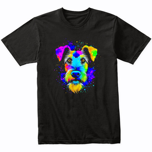 Colorful Bright Wire Fox Terrier Vibrant Psychedelic Dog Art T-Shirt