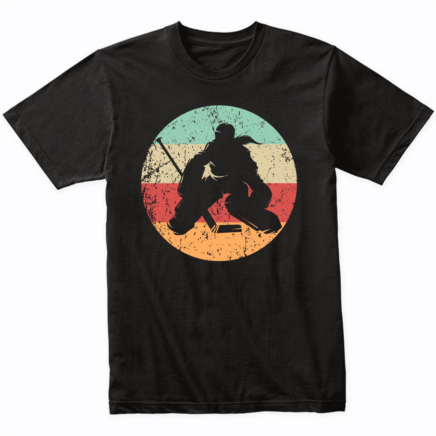 Retro Hockey Goalie Female Athlete Girls Sports T-Shirt