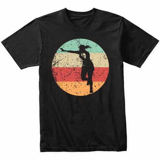 Retro Rugby Player Stiff Arm Female Athlete Girls Sports T-Shirt