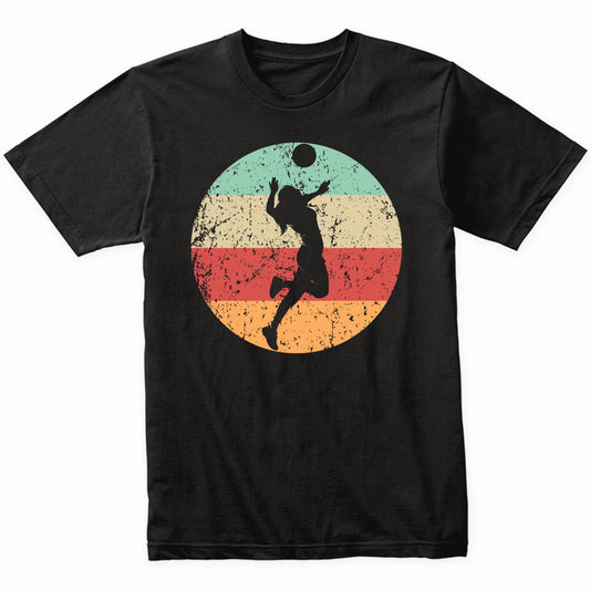 Retro Volleyball Player Serve Female Athlete Girls Sports T-Shirt