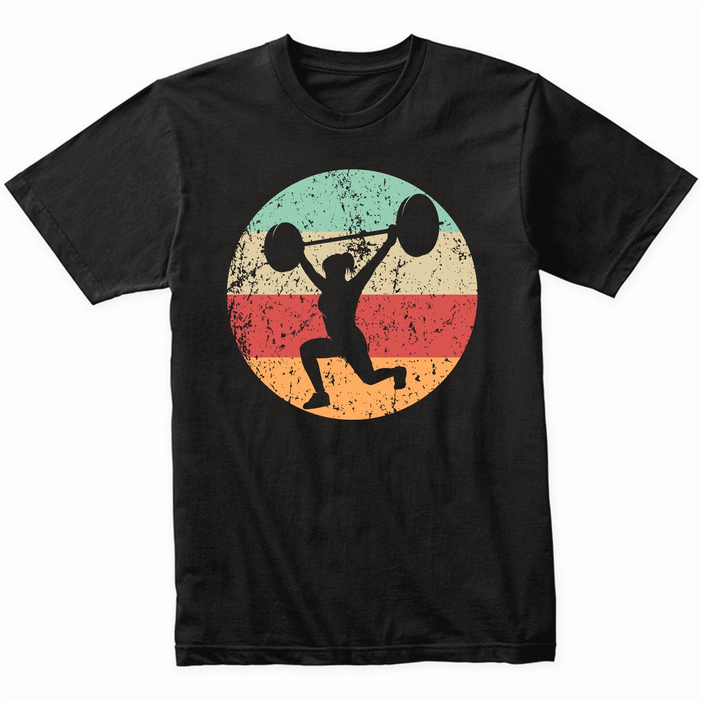 Retro Weightlifter Female Athlete Powerlifting Girls Sports T-Shirt
