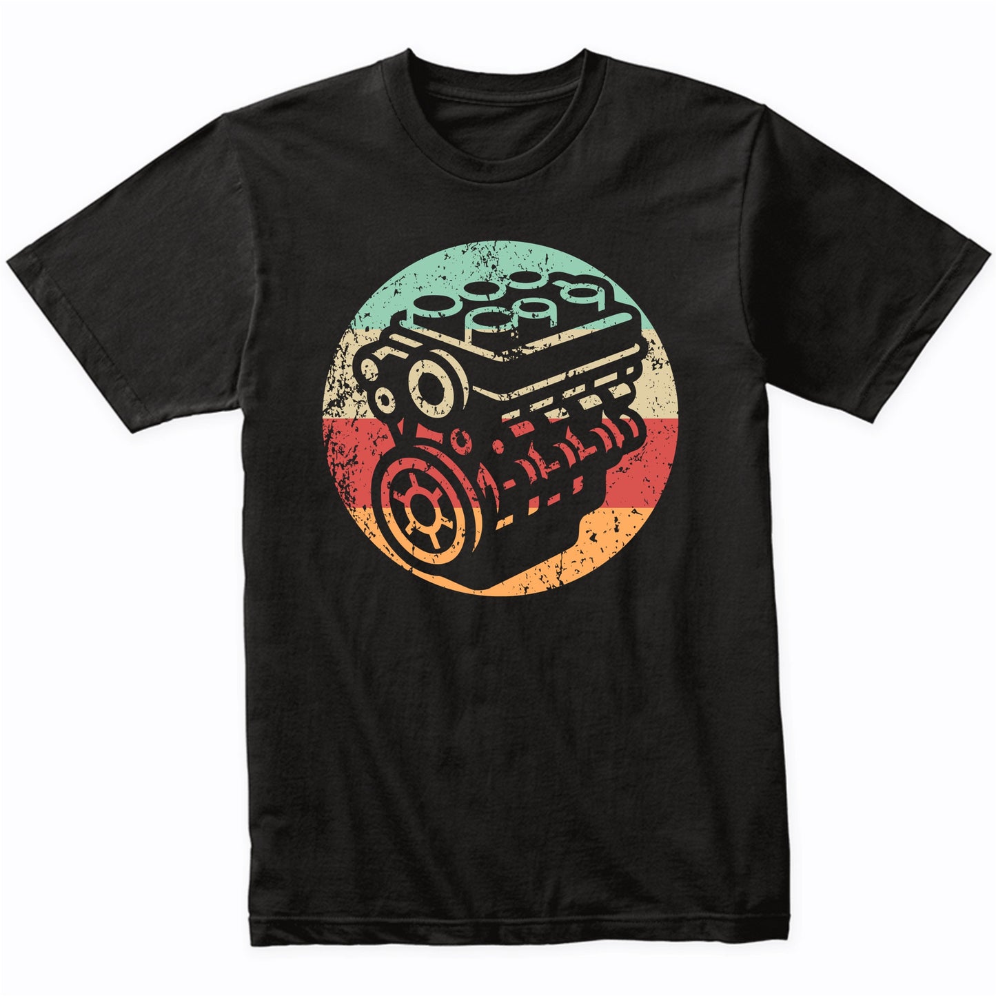 Retro Car Engine Vintage Style Mechanic T-Shirt