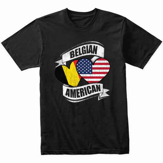 Belgian American Hearts USA Belgium Flags T-Shirt