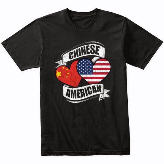 Chinese American Hearts USA China Flags T-Shirt