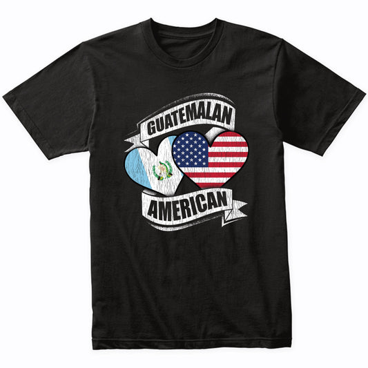 Guatemalan American Hearts USA Guatemala Flags T-Shirt