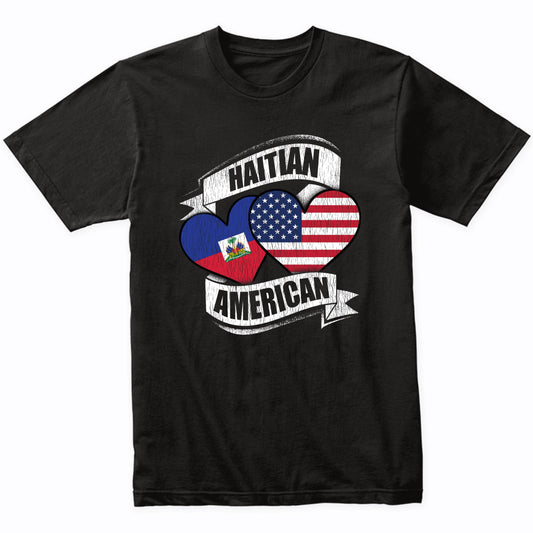 Haitian American Hearts USA Haiti Flags T-Shirt