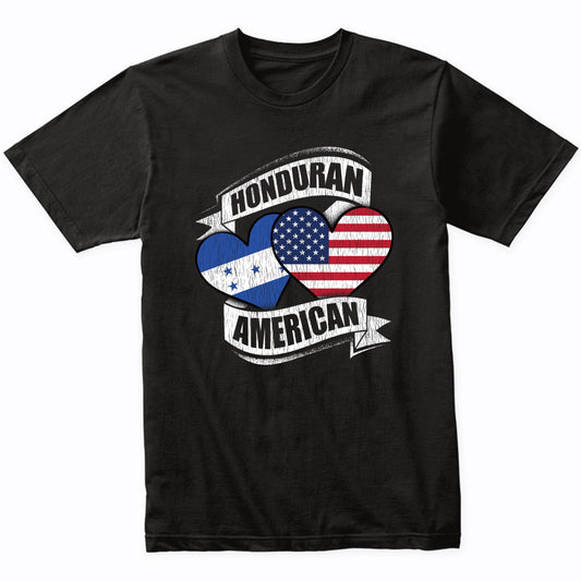 Honduran American Hearts USA Honduras Flags T-Shirt