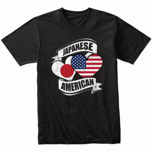 Japanese American Hearts USA Japan Flags T-Shirt