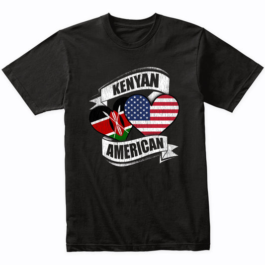 Kenyan American Hearts USA Kenya Flags T-Shirt