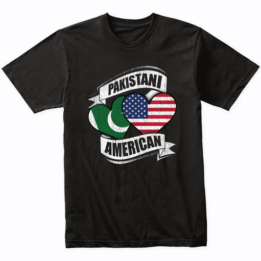 Pakistani American Hearts USA Pakistan Flags T-Shirt