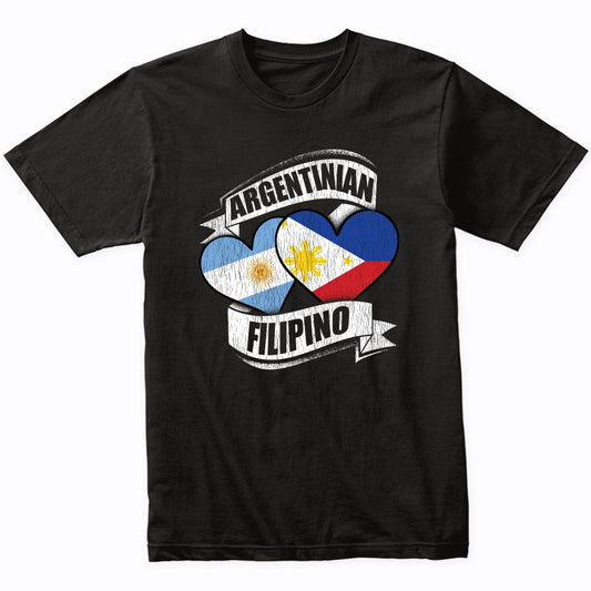Argentinian Filipino Hearts Argentina Philippines Flags T-Shirt