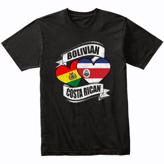 Bolivian Costa Rican Hearts Bolivia Costa Rica Flags T-Shirt