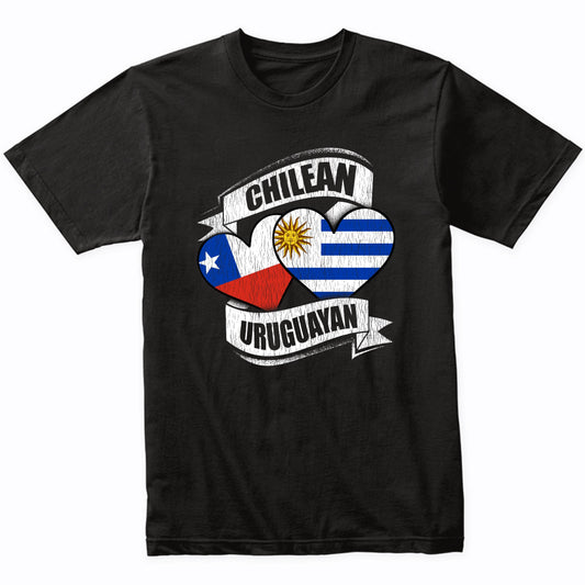 Chilean Uruguayan Hearts Chile Uruguay Flags T-Shirt