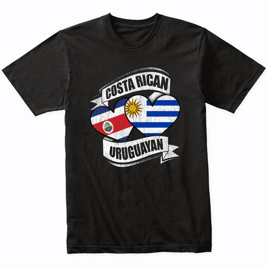 Costa Rican Uruguayan Hearts Costa Rica Uruguay Flags T-Shirt