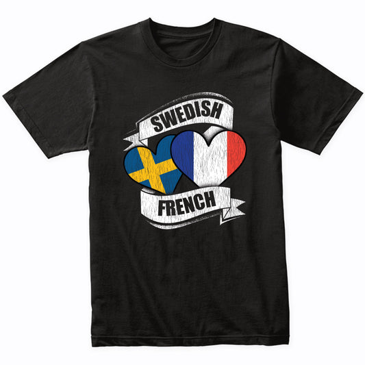 Swedish French Hearts Sweden France Flags T-Shirt