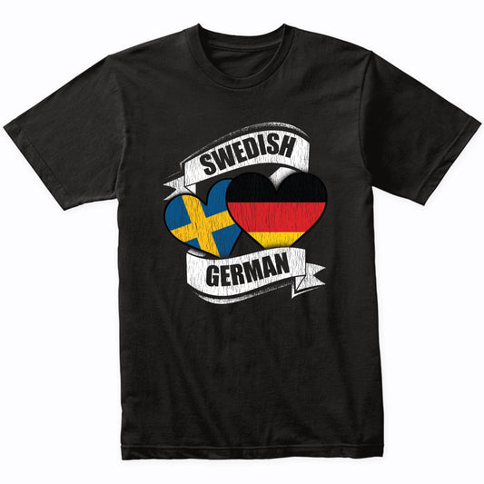 Swedish German Hearts Sweden Germany Flags T-Shirt