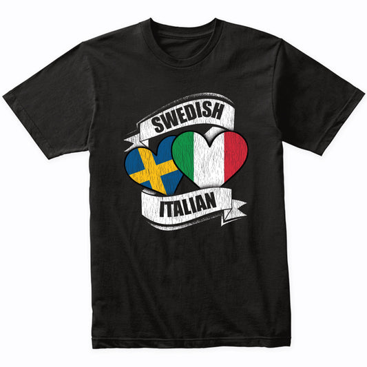 Swedish Italian Hearts Sweden Italy Flags T-Shirt